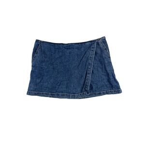 GAP Denim Wrap Skirt Women's 14 32R Blue 100% Cotton Casual Mid Length